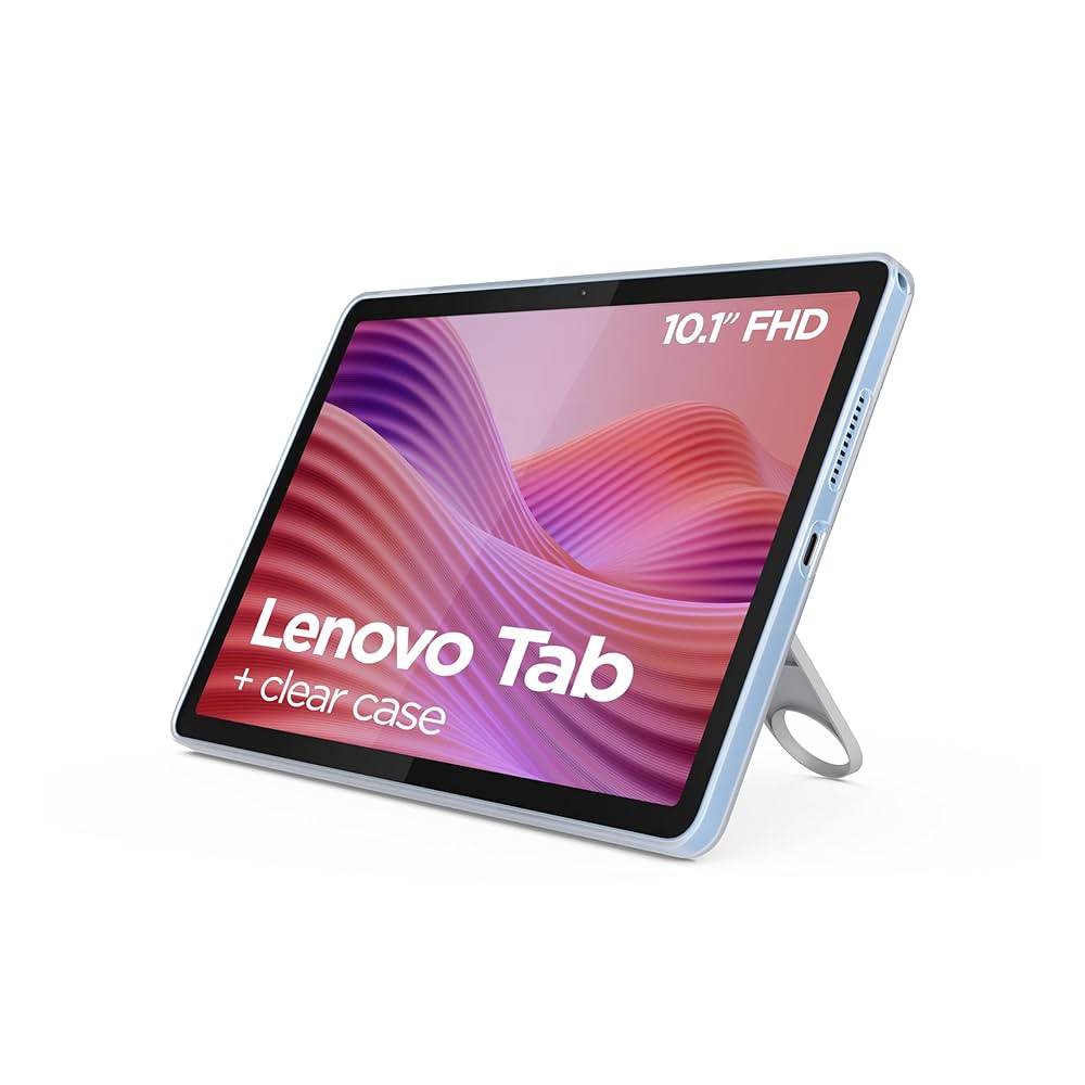 Lenovo Tab – 10.1″ WUXGA (1920×1200) – Android 14 or Later – MediaTek Helio G85 – 4GB Soldered LPDDR4x – 128GB eMMC 5.1 – Luna Grey + Folio Case